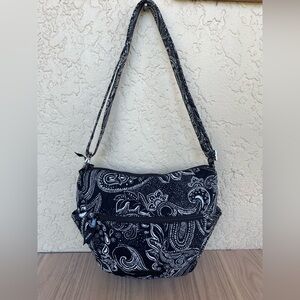 Vera Bradley Black and White Paisley Shoulder Bag